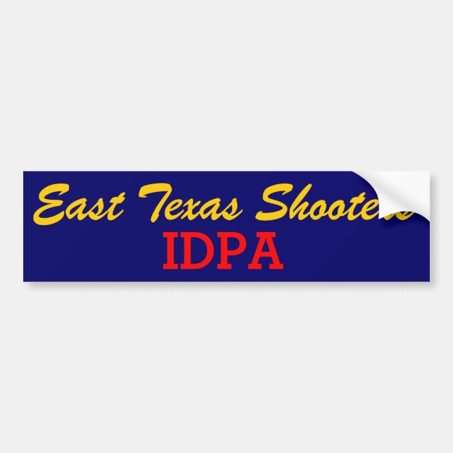 Autocollant De Voiture Adhésif pour pare-chocs est du Texas IDPA (Devant)