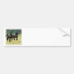 Autocollant De Voiture Adhésif pour pare-chocs frison galopant de chevaux