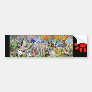 Autocollant De Voiture Adhésif pour pare-chocs heureux d'animaux de zoo