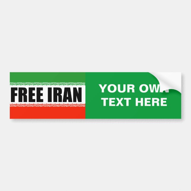 AUTOCOLLANT DE VOITURE ADHÉSIF POUR PARE-CHOCS LIBRE DE L'IRAN (Devant)