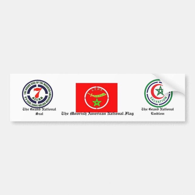 Autocollant De Voiture Adhésif pour pare-chocs national américain maure (Devant)