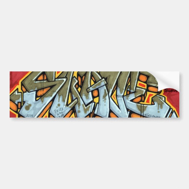 Autocollant De Voiture Adhésif pour pare-chocs nommé de graffiti : Suave (Devant)