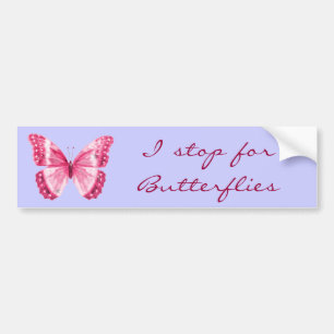 Autocollant De Voiture Adhésif pour pare-chocs rose de papillon