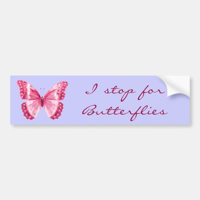 Autocollant De Voiture Adhésif pour pare-chocs rose de papillon (Devant)