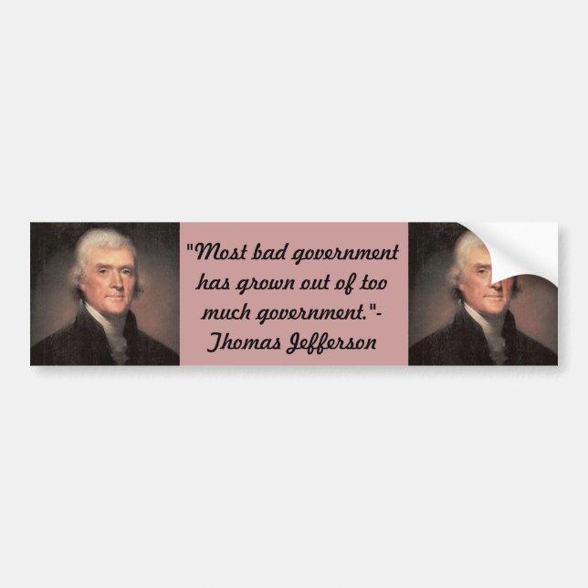 Autocollant De Voiture Adhésif pour pare-chocs : Thomas Jefferson (Devant)