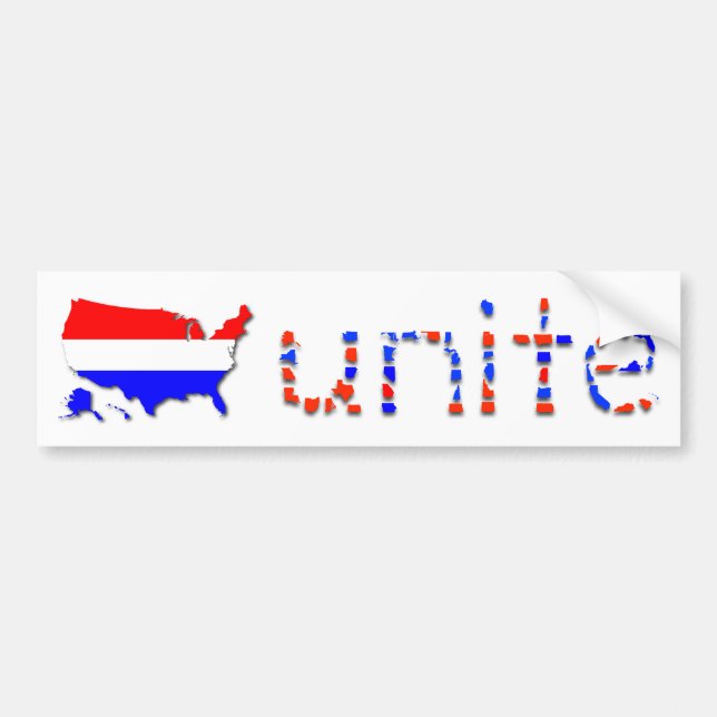 Autocollant De Voiture Adhésif pour pare-chocs "unissez États-Unis" - (Devant)