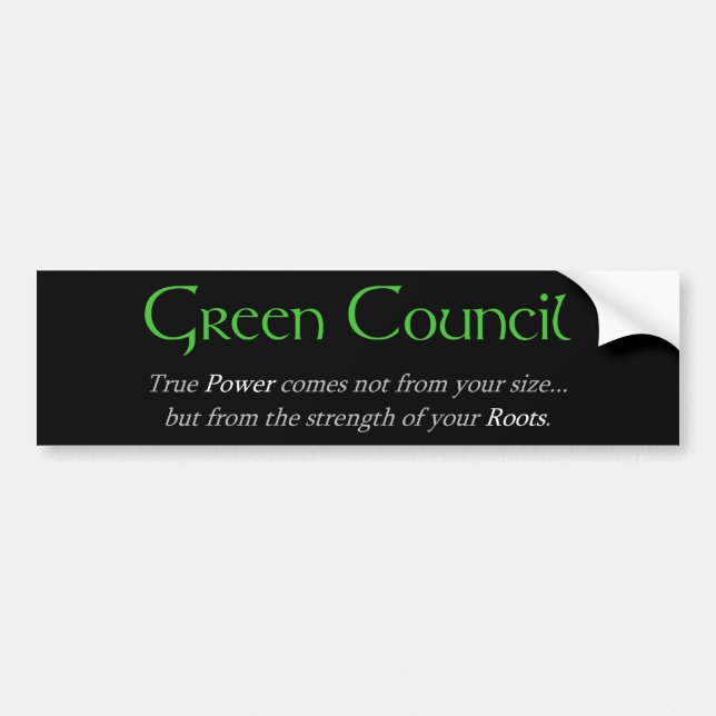 Autocollant De Voiture Adhésif pour pare-chocs vert du Conseil (Devant)