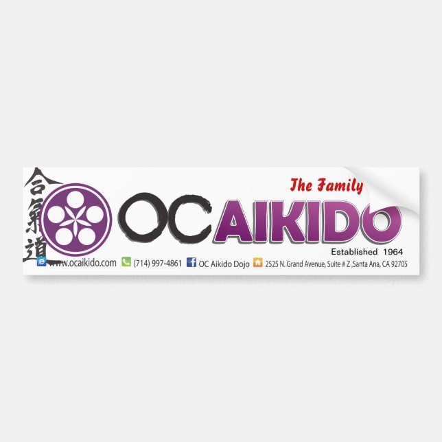 Autocollant De Voiture Adhésifs pour pare-chocs d'Aikido de Comté (Devant)