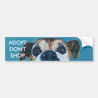 Autocollant De Voiture ADOPT NE FONT PAS DES EMPLETTES chien de boxeur