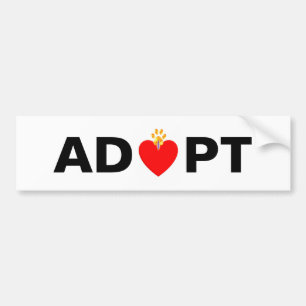 Autocollant De Voiture Adopter le coeur et la paw