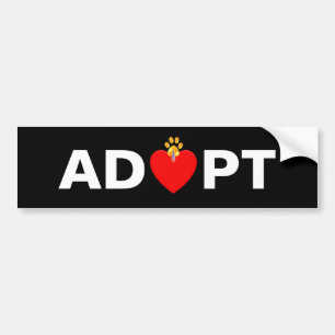 Autocollant De Voiture Adopter un animal de compagnie cœur et patte