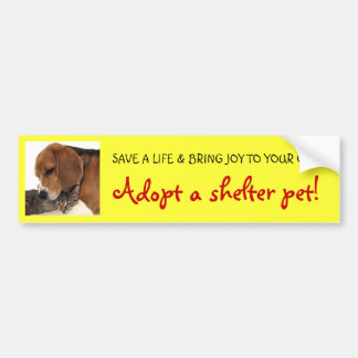 Autocollant De Voiture Adoptez l'animal familier d'abri, chien d'abri,