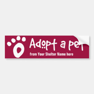 Autocollant De Voiture Adoptez un animal familier d'abri