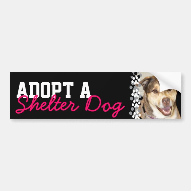 Autocollant De Voiture Adoptez un chien d'abri (Devant)