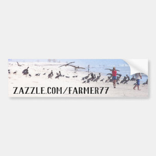 Autocollant De Voiture Adresse du magasin Plage Pelican Birds Bumper Stic