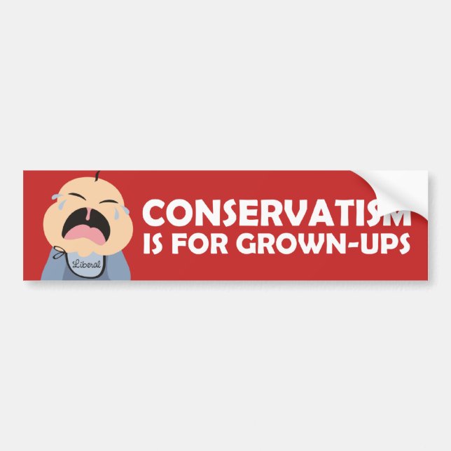 Autocollant De Voiture adulte pleurant de conservateur de bébé de libéral (Devant)