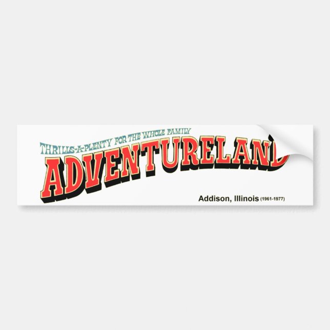 Autocollant De Voiture Adventureland Amusement Park, Addison, IL (Devant)
