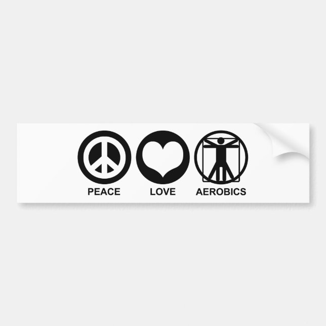 Autocollant De Voiture Aérobic Peace Love (Devant)