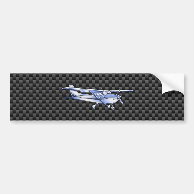 Autocollant De Voiture Aéronef Chrome Comme Cessna Black Carbon Fibres (Devant)