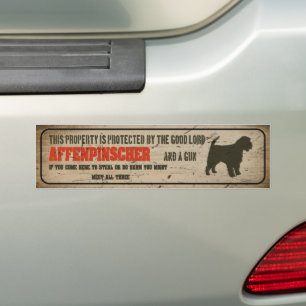 Autocollant De Voiture Affenpinscher Silhouette Funny Garde Chien Avertis