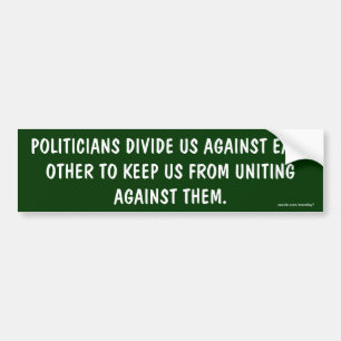 Autocollant De Voiture Againts du clivage us/uniting de politiciens ils
