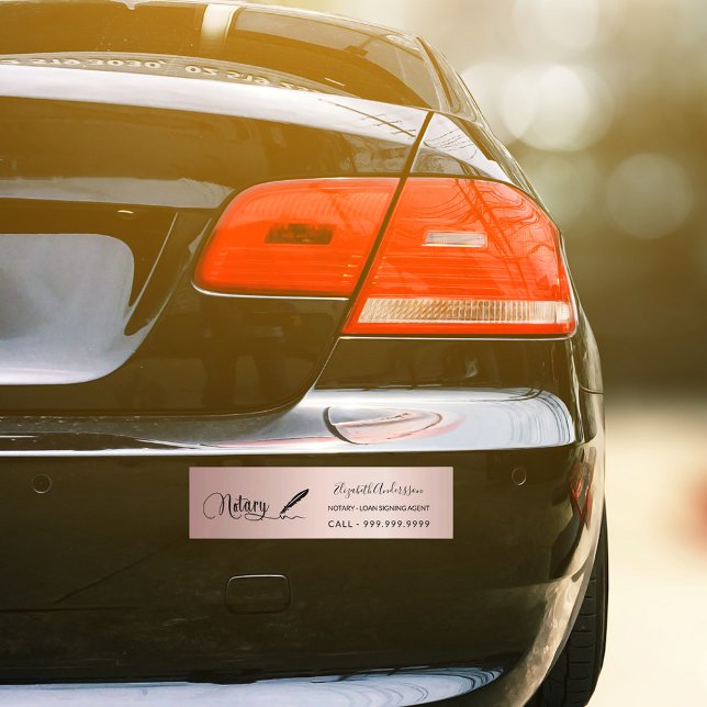 Autocollant De Voiture Agent de signature de prêt notaire rose or script  (Créateur téléchargé)