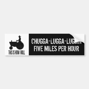 Autocollant De Voiture Agriculteur drôle Chugga Luggin de tracteur lent