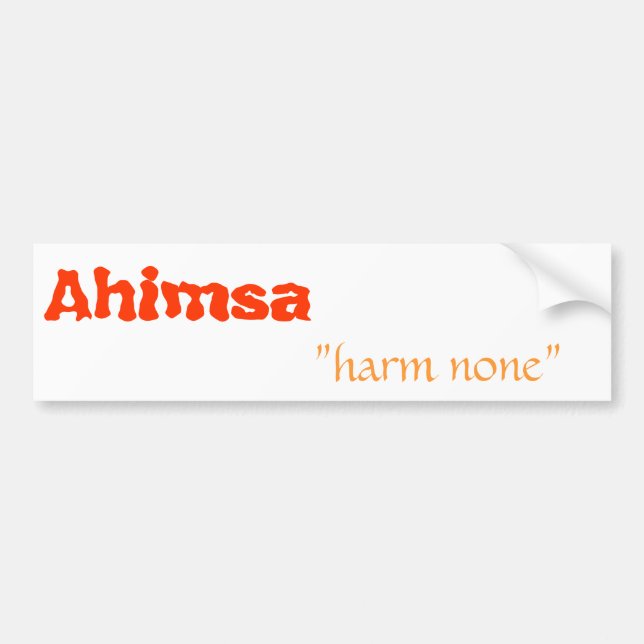 Autocollant De Voiture Ahimsa, "mal aucun " (Devant)
