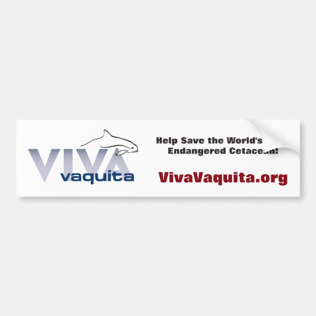 Autocollant De Voiture Aide sauver le Vaquita ! (Devant)