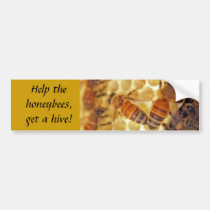 Autocollant De Voiture Aidez les abeilles, obtenez une ruche !