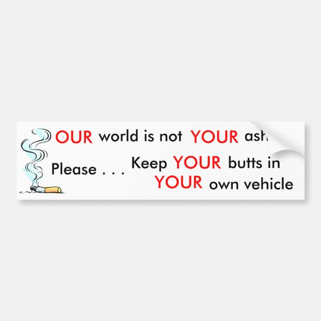 Autocollant De Voiture Aidez svp à maintenir notre environnement propre… (Devant)