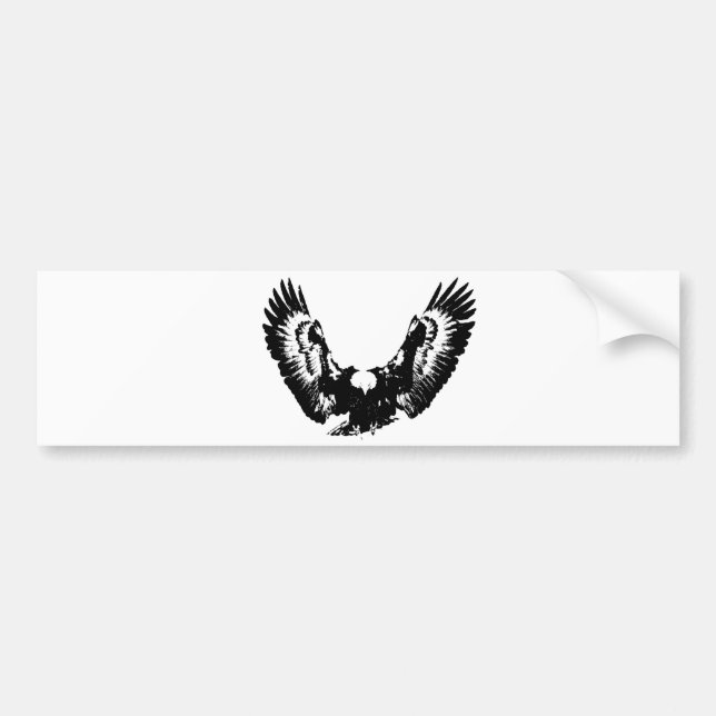 Autocollant De Voiture Aigle noir et blanc (Devant)
