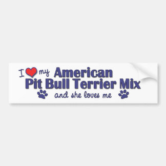 Autocollant De Voiture Aimez mon mélange américain de Terrier de pitbull