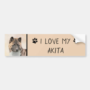 Autocollant De Voiture Akita Peinture - Cute Original Chien Art