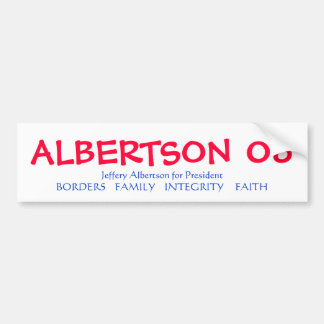 Autocollant De Voiture ALBERTSON pour le président