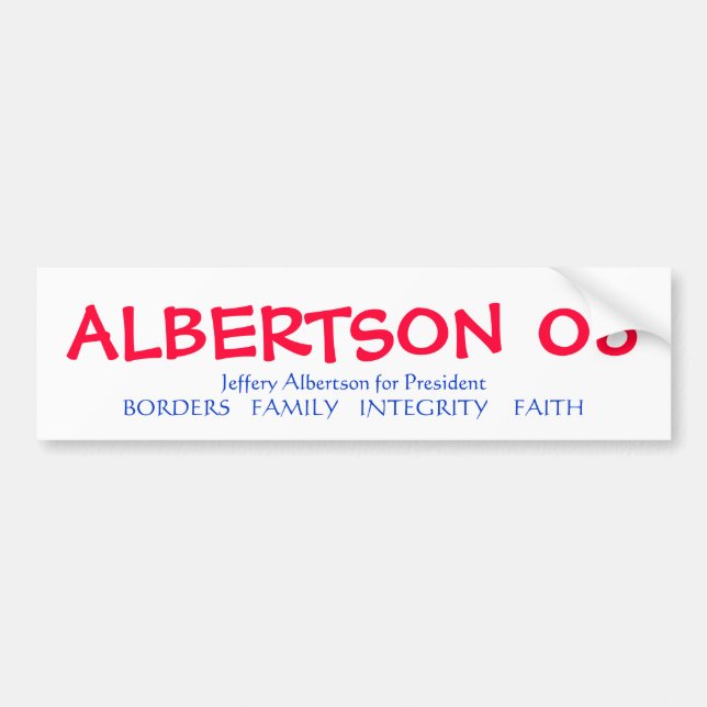 Autocollant De Voiture ALBERTSON pour le président (Devant)