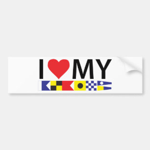 Autocollant De Voiture Albin 25 J'aime voiture ou bateau bumpersticker
