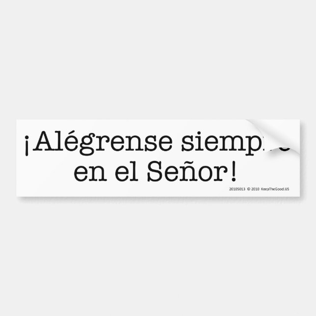 Autocollant De Voiture ¡ Alégrense ! - adhésif pour pare-chocs (Devant)