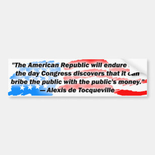 Autocollant De Voiture Alexis de Tocqueville : La République américaine !