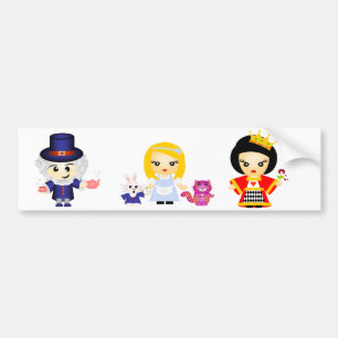 Autocollant De Voiture Alice, la reine et le chapelier fou