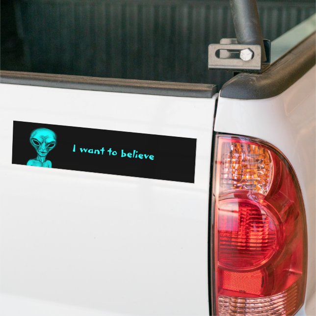 Autocollant De Voiture Alien, je veux croire (Sur camion)