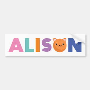 Autocollant De Voiture Alison Cat