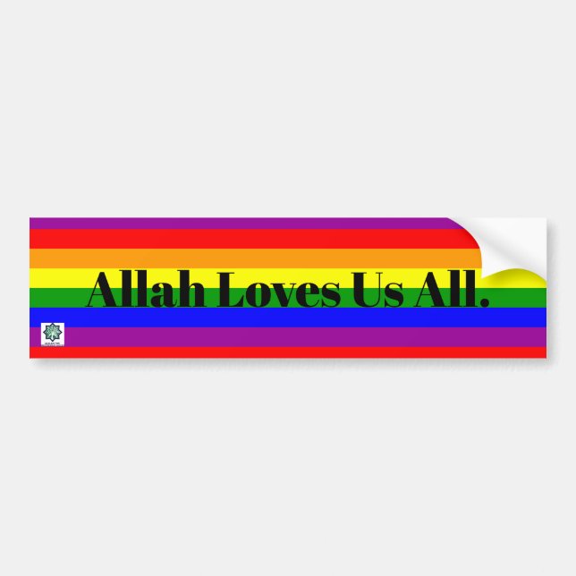 Autocollant De Voiture Allah nous aime entièrement adhésif pour (Devant)