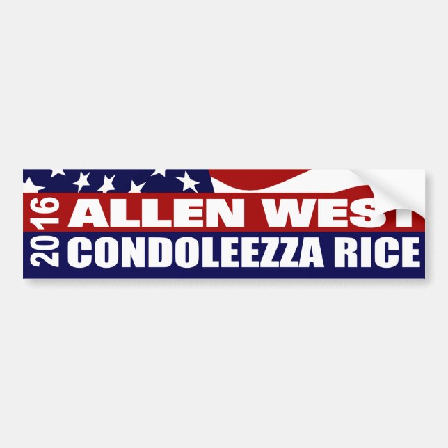 Autocollant De Voiture Allen West Condoleezza Rice 2016 (Devant)