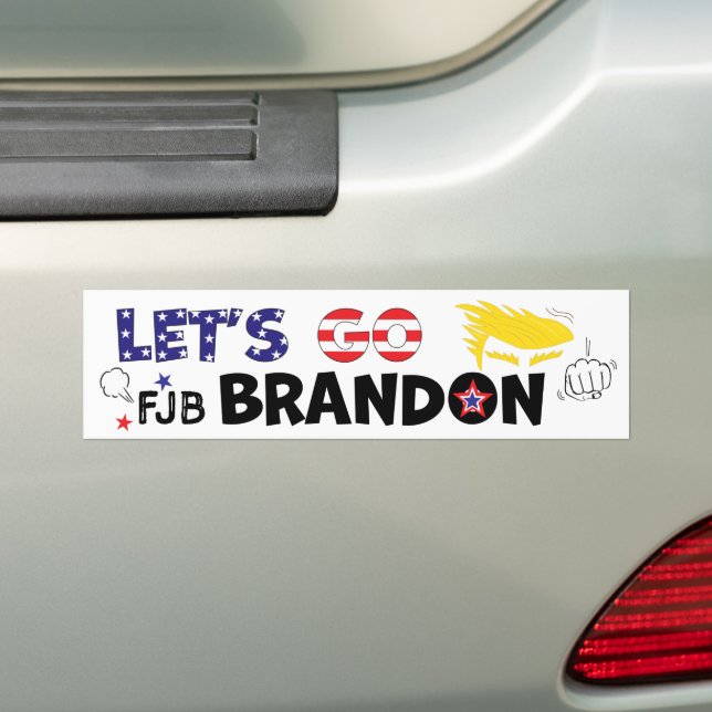 AUTOCOLLANT DE VOITURE ALLONS BRANDON AVEC TRUMP (En voiture)