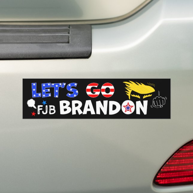 AUTOCOLLANT DE VOITURE ALLONS BRANDON AVEC TRUMP (En voiture)