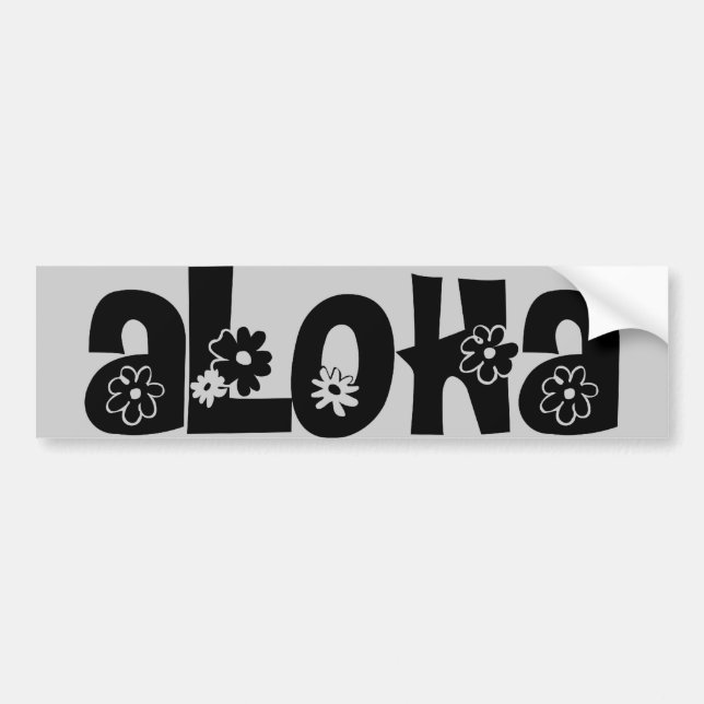 Autocollant De Voiture aloha adhésif pour pare-chocs (noir) (Devant)