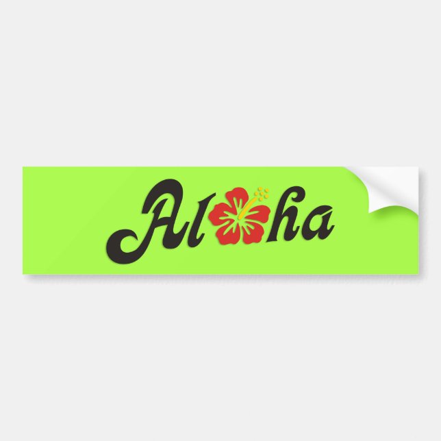 Autocollant De Voiture Aloha Hibiscus - plat design Hawaii + vos idées (Devant)