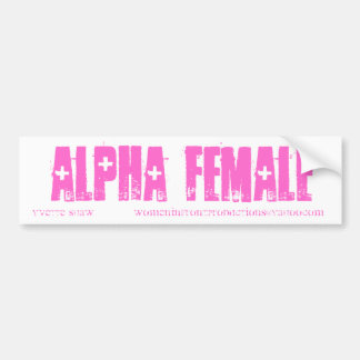 AUTOCOLLANT DE VOITURE ALPHA FEMELLE, YVETTE SHAW 2