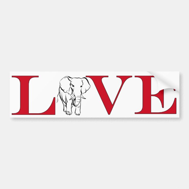 Autocollant De Voiture Amant Bumpersticker d'éléphant (Devant)
